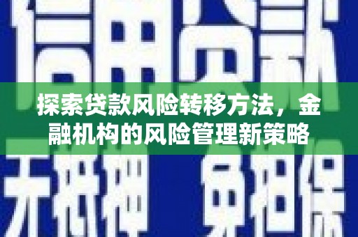狮子山探索贷款风险转移方法，金融机构的风险管理新策略