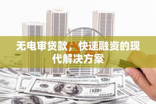 狮子山无电审贷款，快速融资的现代解决方案