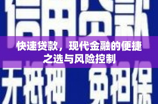 狮子山快速贷款，现代金融的便捷之选与风险控制