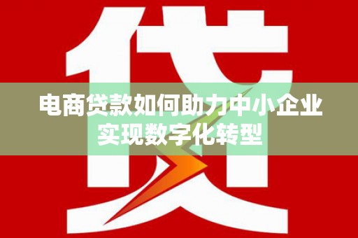 狮子山电商贷款如何助力中小企业实现数字化转型