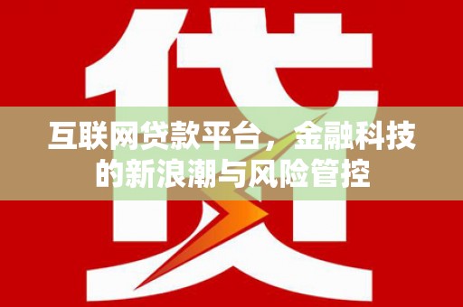狮子山互联网贷款平台，金融科技的新浪潮与风险管控