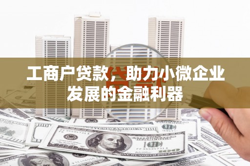 狮子山工商户贷款，助力小微企业发展的金融利器
