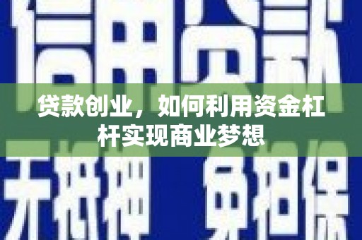 狮子山贷款创业，如何利用资金杠杆实现商业梦想