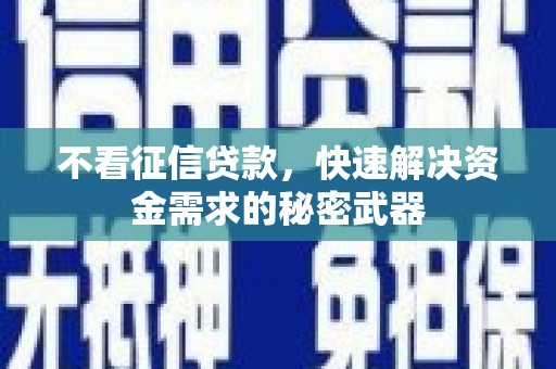狮子山不看征信贷款，快速解决资金需求的秘密武器