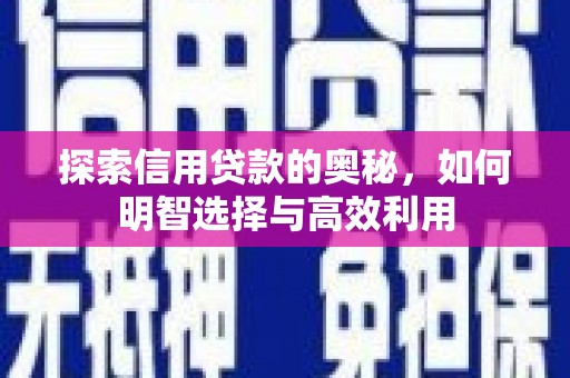 狮子山探索信用贷款的奥秘，如何明智选择与高效利用